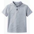 thumbnail image 1 of REDARER Boys Waffle Knit Stand Collar Short Sleeve Henley Shirt Comfortable Casual Sport Top for Kids,8-9 Years, 1 of 7