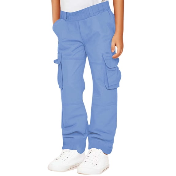 REDARER Boys' Wide-Leg Cargo Pants, Elastic Waist Multi-Pocket Loose Fit Casual Joggers for Everyday & Outdoor Wear,14-15 Years