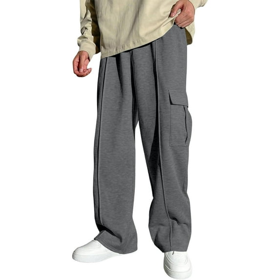 REDARER Boys Wide Leg Sweatpants Elastic Waist Joggers, Baggy Cargo Pants with Multiple Pockets for Kids,7-8 Years