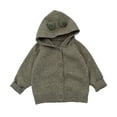 thumbnail image 1 of REDARER Boys Winter Coat Soft Knit Cardigan with Hood Cute Baby Toddler Outerwear Warm Kids Sweater Cozy Fall Outfit,Color:Army Green,Size:0-6 Months, 1 of 6