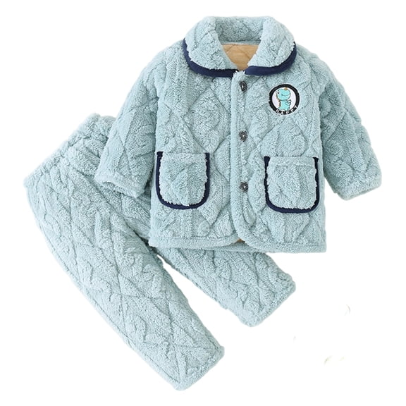 REDARER Boys Winter Pajama Set - Thermal Sleepwear, Heavyweight Warm Top & Bottom Loungewear for Kids ,3-4 Years