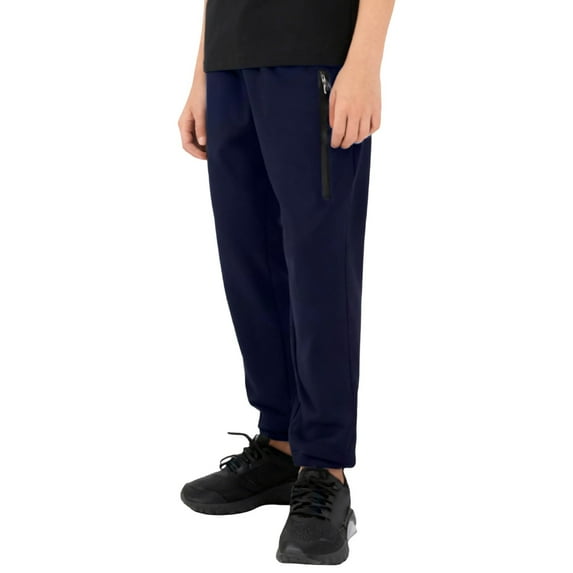 REDARER Boys' Zip-Front Pants - Soft Elastic Waist Casual Trousers for Play & School,9-10 Years