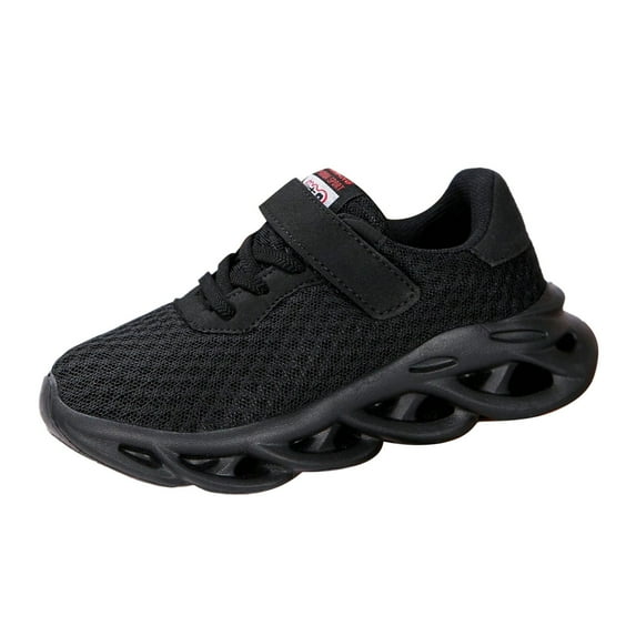 REDARER Breathable Mesh Sports Shoes, Flat Thick Sole Sneakers with Hook Loop Closure, Non- Comfortable Athletic Footwear for Kids,Size:12.5
