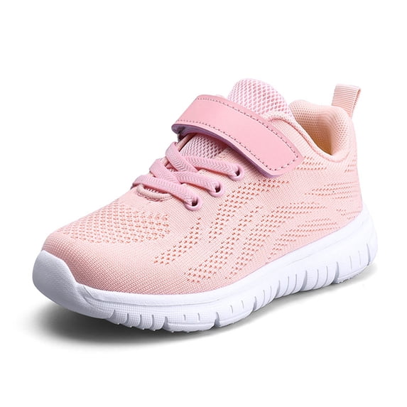 REDARER Children's Flat Light Non Lace Up Sneakers for Boys and Girls Solid Color Mesh Breathable Running Shoes,5-5.5 Years