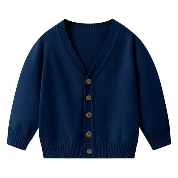 REDARER Classic Button Front Cardigan Knit Sweater for Girls and Boys Comfortable Open Front Coat for Kids,Kids Clothing,Size:2-3 Years