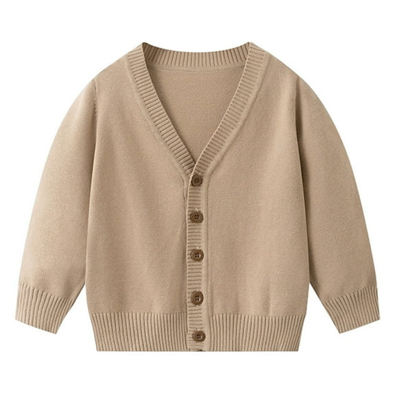 REDARER Classic Button Front Cardigan Knit Sweater for Girls and Boys Comfortable Open Front Coat for Kids,Kids Clothing,Size:7-8 Years