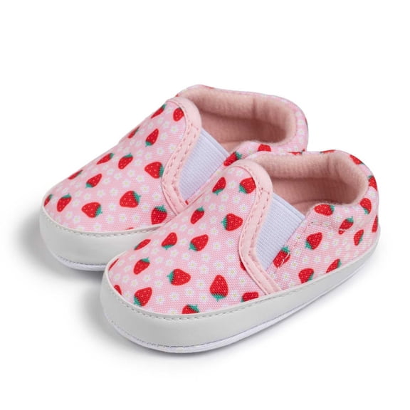 REDARER Classic Cartoon Print Baby Toddler Walking Shoes Non- Rubber Sole Lightweight Canvas Sneakers,0-6 Months