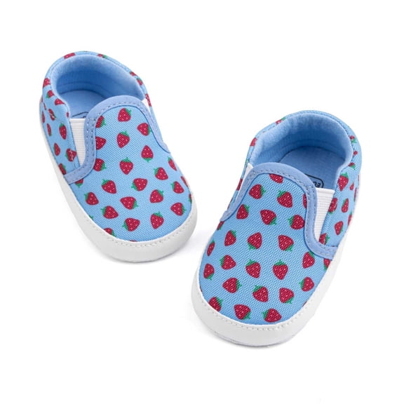 REDARER Classic Cartoon Print Baby Toddler Walking Shoes Non- Rubber Sole Lightweight Canvas Sneakers,12-18 Months