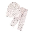 thumbnail image 1 of REDARER Cozy and Cute Long Sleeve Satin Pajama for Girls Dot Print Two Piece Loungewear Soft Sleepwear for Toddlers and Kids Comfortable Nightwear Outfit,11-12 Years, 1 of 3