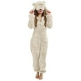 thumbnail image 1 of REDARER Cozy Hooded Pajamas with Eye and Cat Ears for Girls Winter Sleepwear Jumpsuit,Kids Clothing,Size:4-5 Years, 1 of 6