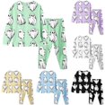 thumbnail image 1 of REDARER Crew Neck Long Sleeve 2 Piece Kids Pajama Set Classic Cartoon Ghost Print Soft Comfort Sleep Loungewear for Halloween Trick or Treat Fall Daily Home Casual Outfit,7Y, 1 of 4