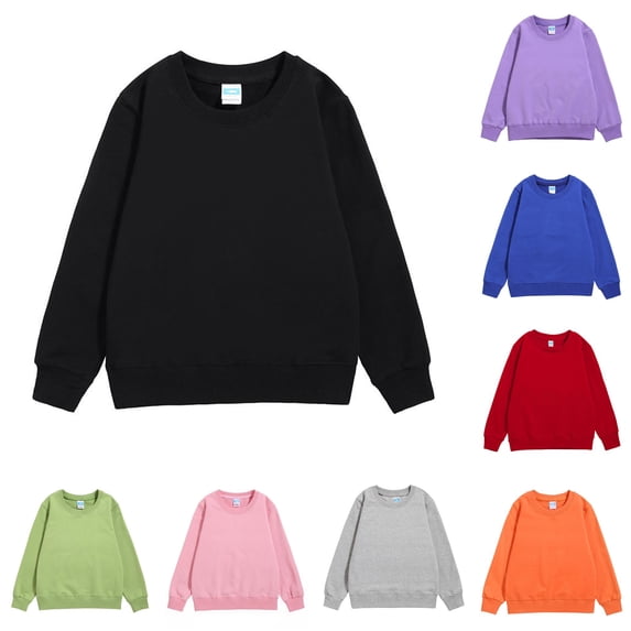 REDARER Crewneck Long Sleeve Cotton Pullover Sweatshirt Soft Casual Basic Daily Tops for Kids,3-4 Years
