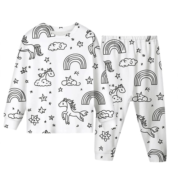 REDARER Dinosaur DIY Coloring Pajama Set, Draw Your Own Design Sketch Art, Fun Creative Homewear for Kids with Washable Marker,Size:5-6 Years