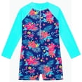 thumbnail image 1 of REDARER Floral Print Long Sleeve Rash Guard, UPF 50+ One Piece Swimsuit for Toddler Girls Beach,3-4 Years, 1 of 8
