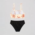 thumbnail image 1 of REDARER Girls' 2-Piece Bikini Set – Tree Print Ruffled Top + Solid Bottom, Stylish Sporty Beach Swimwear,11-12 Years, 1 of 8