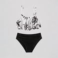 thumbnail image 1 of REDARER Girls' 2-Piece Bikini Set – Tree Print Ruffled Top + Solid Bottom, Stylish Sporty Beach Swimwear,7-8 Years, 1 of 8