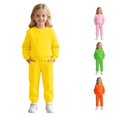 thumbnail image 1 of REDARER Girls 2 Piece Outfit Crew Neck Lined Sweatshirt Elastic Jogger Pants Casual Autumn Winter Warm Matching Set for Little Girls,7-8 Years, 1 of 9