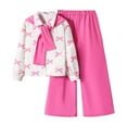 thumbnail image 1 of REDARER Girls 2-Piece Outfit - Long Sleeve Top & Pants with Detachable Bow, Soft Casual Wear for Everyday Play,Size:10-11 Years, 1 of 6