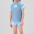 thumbnail image 1 of REDARER Girls' 2-Piece Swim Set – Short-Sleeve Rash Guard & Patterned Trunks, Cute Kids' Summer Swimwear,XL, 1 of 8