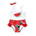 thumbnail image 1 of REDARER Girls 2-Piece Swimsuit – Watermelon Print Ruffle Shorts, Cute Summer Swimwear for Girls,Size 3-4 Years, 1 of 6