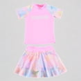 thumbnail image 1 of REDARER Girls' 3-Piece Swim Set – Mesh-Sleeve Rash Guard & Sheer Cover-Up Skirt, Stylish Summer Swimwear,XXL, 1 of 6