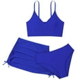 thumbnail image 1 of REDARER Girls' 3 Piece Plain Swimsuit Wrap Bikini with Ruched Cover Up Skirt Set,Girls Swimsuit,10-11 Years, 1 of 7