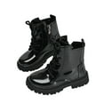 thumbnail image 1 of REDARER Girls Ankle Boots, Lace Up Princess Booties with Soft Sole, Comfortable Flat Heel Leather Boots for Casual Wear,Size:5-5.5 Years, 1 of 9