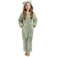 thumbnail image 1 of REDARER Girls Bear Ears Lined Romper Jumpsuit, Warm Thickened Soft Outfit, Cozy Winter Playwear & Pajama for Kids,9-10 Years, 1 of 5