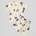 thumbnail image 1 of REDARER Girls Blueberry Print Pajama Set Short Sleeve Crew Neck Soft Sleepwear & Loungewear,4-5 Years, 1 of 3