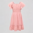 thumbnail image 1 of REDARER Girls Boho Dress, Square Neck Ruffle Sleeve Tie Back Tiered Ruffle A-Line Summer Dress for Casual Outings,10-11 Years, 1 of 8