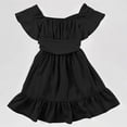 thumbnail image 1 of REDARER Girls Boho Dress, Square Neck Ruffle Sleeve Tie Back Tiered Ruffle A-Line Summer Dress for Casual Outings,4-5 Years, 1 of 9