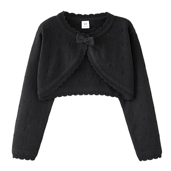 REDARER Girls Bow Knit Cardigan Sweater Soft Long Sleeve Top Outerwear for Autumn Casual Wear Comfortable Blouse,Kids Clothing,Size:6-12 Months