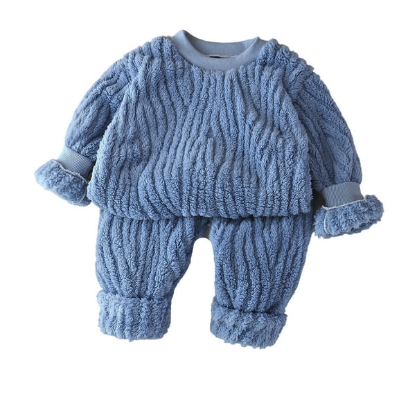 REDARER Girls Boys Flannel Pajama Set 2 Piece Cozy Lined Sleepwear Soft Warm Winter Loungewear Kids,Size:7-8 Years