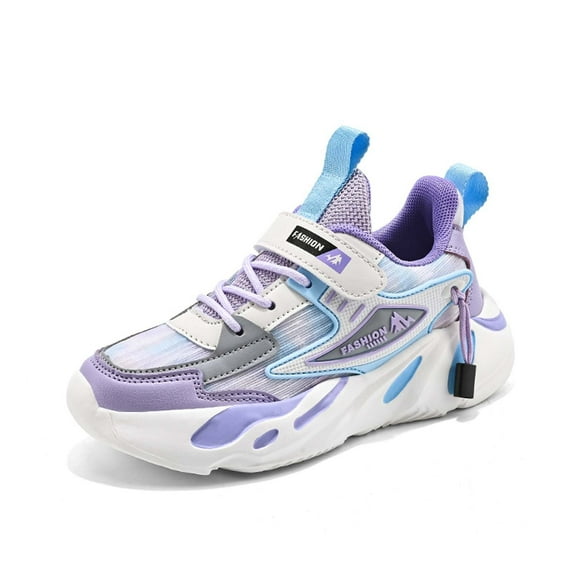 REDARER Girls Breathable Mesh Sneakers - Lightweight Running Shoes for Kids, Non- Casual Play Shoes with Cute Princess Design,Color:1 Purple,Size:3
