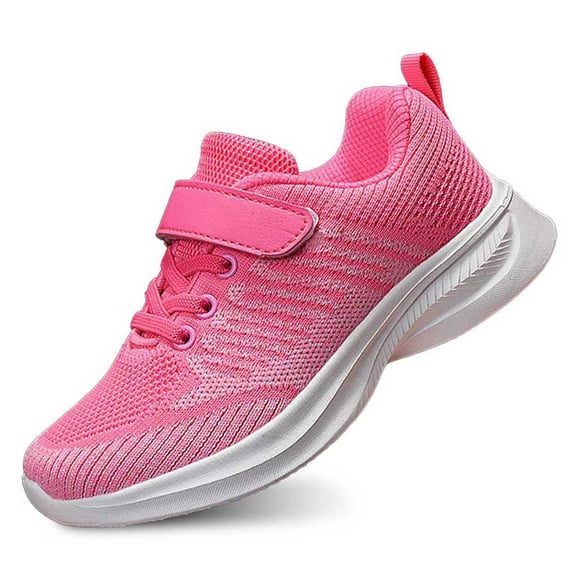REDARER Girls Breathable Sneakers for School, Lightweight Comfortable Everyday Shoes with Fixed Design, Casual Running Shoes,Color:Pink,Size:7-8 Years