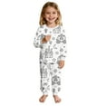 thumbnail image 1 of REDARER Girls Castle DIY Doodle Pajama Set, Long Sleeve Top & Pants Two Piece Outfit, Soft Comfortable Kids Sleepwear & Playful Loungewear,3-4 Years, 1 of 6