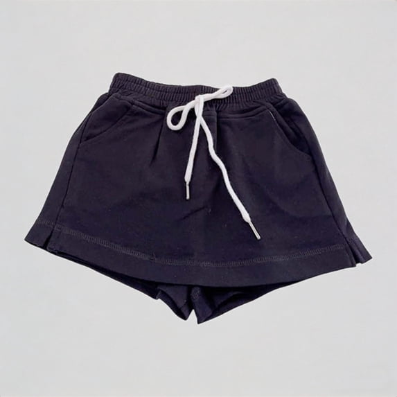 REDARER Girls Casual Solid Color Skorts with Elastic Waist & Drawstring Comfortable Summer Playwear for Kids,12-13 Years