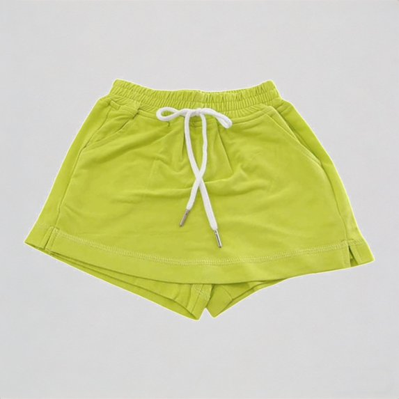 REDARER Girls Casual Solid Color Skorts with Elastic Waist & Drawstring Comfortable Summer Playwear for Kids,7-8 Years