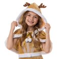 thumbnail image 1 of REDARER Girls Christmas Hooded Cape Cute Reindeer Antler Xmas Shawl Velvet Holiday Costume Cape for Kids Party Cosplay,32CM, 1 of 6