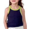 thumbnail image 1 of REDARER Girls' Color Block Ribbed Tank Top - Sleeveless Summer Stretchy Breathable Casual Comfortable Toddler Kids Teenage Basic Outfit,1-2 Years, 1 of 9