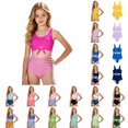 thumbnail image 1 of REDARER Girls Colorblock Cutout One Piece Swimsuit, Tie Front Bathing Suit,15-16 Years, 1 of 4