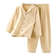 thumbnail image 1 of REDARER Girls' Cotton Striped Open - Front Cardigan Long Sleeve Winter Sleepwear Set - Cozy Kids Loungewear & Home Pajamas Outfit,7-8 Years, 1 of 6