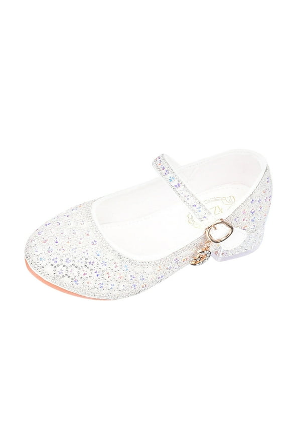 Girls Shoes High Heels Girls Single Shoes Piano Performance Shoes Walk Show Flower Girl Dress Shoes,Size 5.5-6 Years