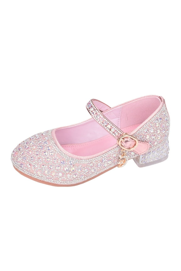 Girls Shoes High Heels Girls Single Shoes Piano Performance Shoes Walk Show Flower Girl Dress Shoes,Size 9.5-10 Years