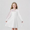 thumbnail image 1 of REDARER Girls Dot Mesh Long Sleeve A-Line Dress Casual Party Everyday Outfit,10-11 Years, 1 of 8