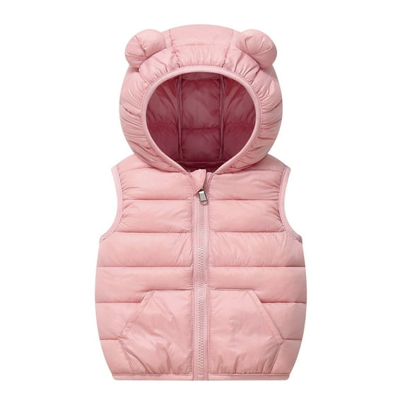 REDARER Girls Down Vest Sleeveless Jacket with Hood Warm Quilted Winter Coat for Toddler Kids Lightweight Outerwear,Kids Clothing,Size:3-4 Years