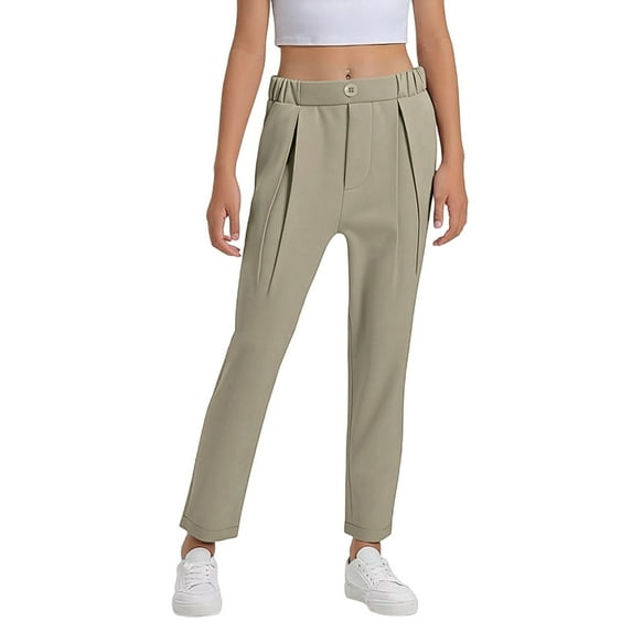 REDARER Girls Dress Pants Classic Trousers for School Performance and Casual Wear Comfortable Everyday Formal Long Pants for Children,Kids Clothing,Size:10-11 Years