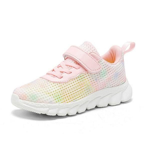 REDARER Girls Everyday Sneakers, Comfortable Casual Shoes with Fixed Lasting Design, Breathable Lightweight Walking Shoes for Play,Color:Pink,Size:10.5-11 Years