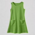 thumbnail image 1 of REDARER Girls' Eyelet Knit Tank Dress with Pockets Casual Summer Sundress,8-10 Years, 1 of 6