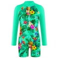 thumbnail image 1 of REDARER Girls' Fashion Leaf Printed Long Sleeve Swimming Sunscreen ing Swimsuit,Girls Swimsuit,4-5Y, 1 of 4
